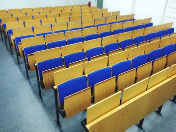 Empty seats in lecture hall