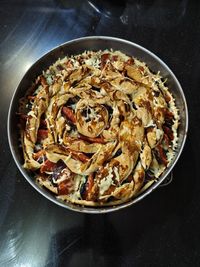 High angle view of meal served in plate