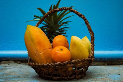 Close-up of fruits in basket