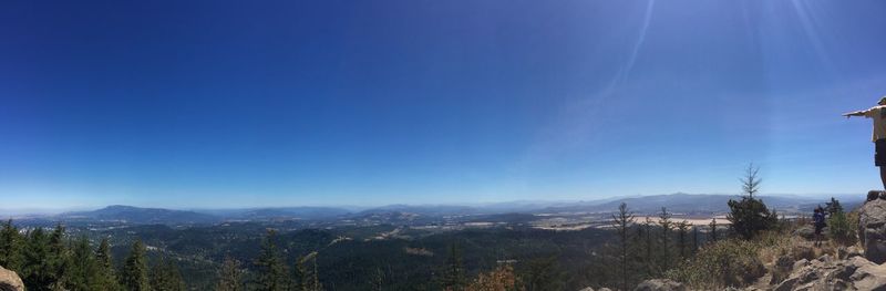 Scenic view of mountains against clear sky