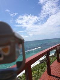 Close-up of sea against sky