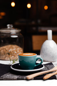 Close-up of coffee on table