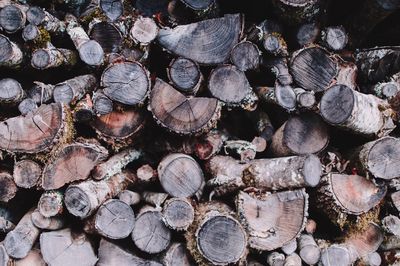 Full frame shot of firewood