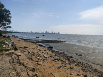 Scenic view of beach against sky