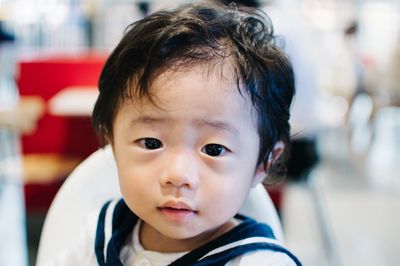 Close-up portrait of cute boy