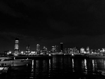 Illuminated new york skyline at night