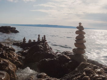 Stack of stones on beach