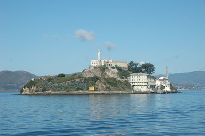 Island with alcatraz prison in san francisco -california