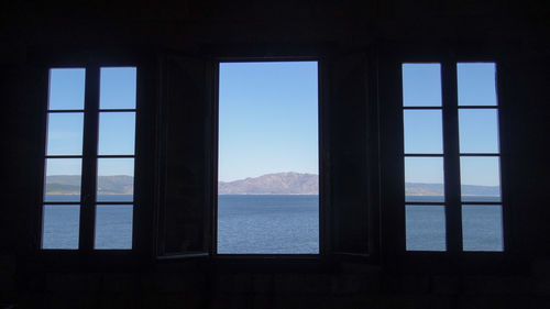 Sea seen through window