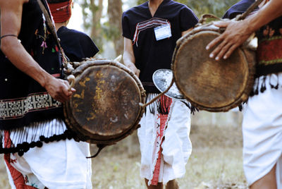 Low section of men playing outdoors