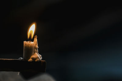 Close-up of illuminated candle