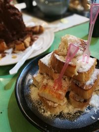 Close-up of dessert in plate