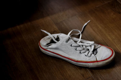 High angle view of shoes