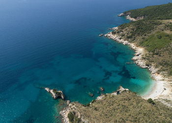 High angle view of sea shore