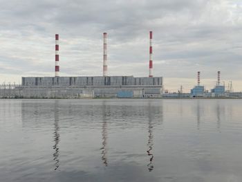 View of factory against sky