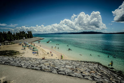 Scenic view of beach against sky