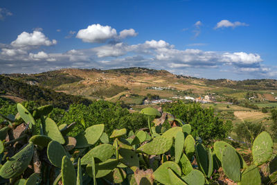 High angle view of townscape against sky