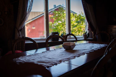 Close-up of food on table