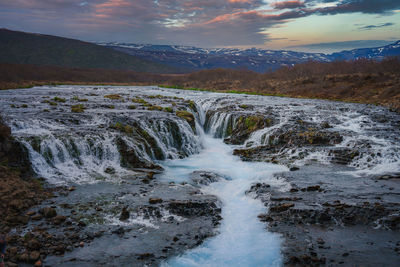 Scenic view of waterfall