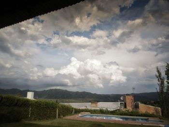 Panoramic view of buildings against sky