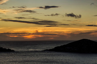 Scenic view of sea against sky at sunset