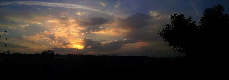 Silhouette of landscape at sunset