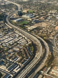 High angle view of road in city