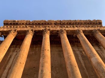 Low angle view of old building against sky