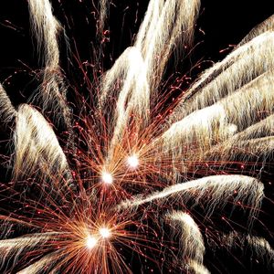 Low angle view of firework display at night