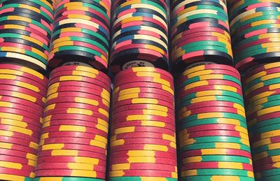 Full frame shot of gambling chips