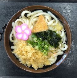 High angle view of food in plate