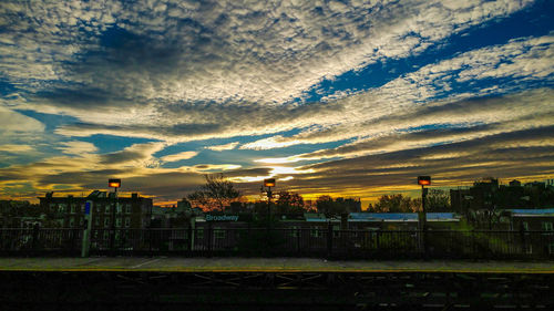 Cityscape against sky during sunset