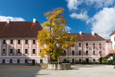 Buildings against sky during autumn