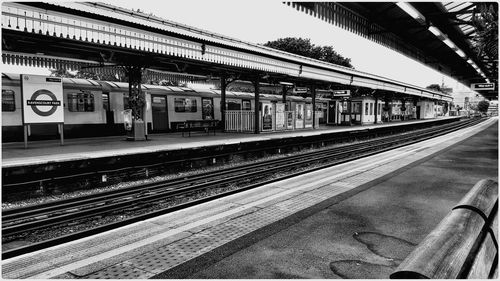 Train on railroad station platform