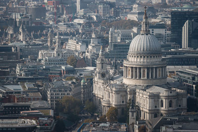 Aerial view of st paul s cathedral in london