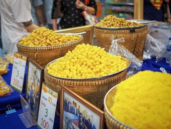 Food for sale at market stall