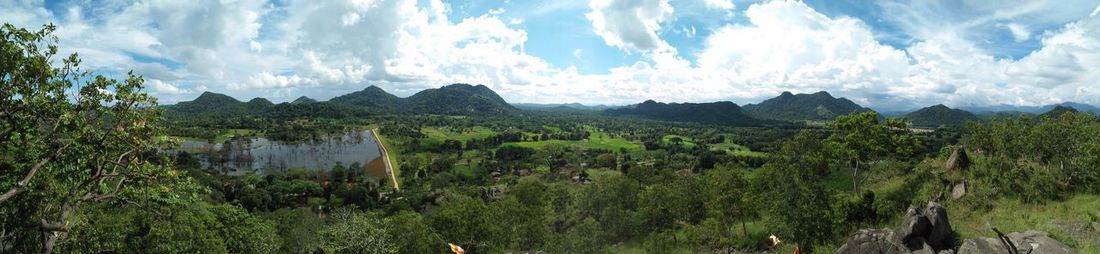 Panoramic view of lake against sky