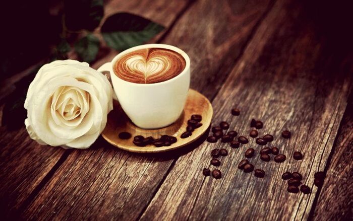 table, indoors, wood - material, still life, wooden, high angle view, food and drink, freshness, drink, wood, coffee cup, refreshment, coffee - drink, close-up, directly above, brown, saucer, no people, heart shape, sweet food