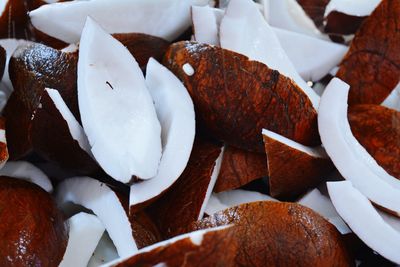 Full frame shot of coconut slices