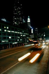 City lit up at night