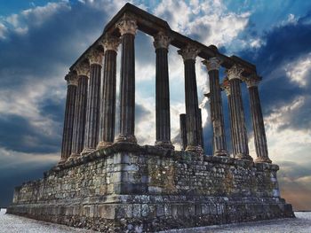 Low angle view of temple against sky