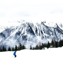 Scenic view of snowcapped mountain against sky