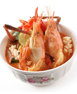 Close-up of prawns in bowl