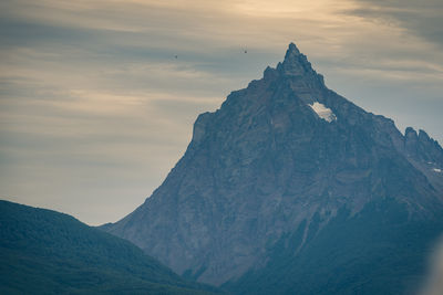 Scenic view of mountains against sky during winter