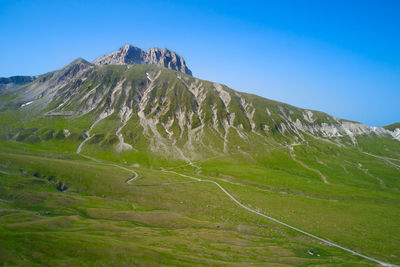 Aerial view of the big horn covered by the mount aquila da campo emperor abruzzo