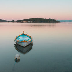 Sunrise over the mediterranean sea at le brusc in six-fours-les-plages in the vaucluse