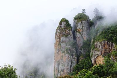 Panoramic view of rocky mountains against sky