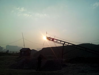 Sun shining over landscape