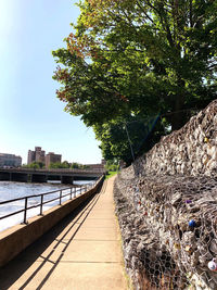 View of footpath along canal