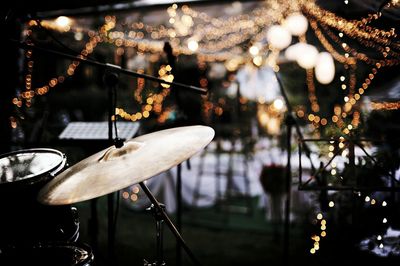 Close-up of drums at wedding party